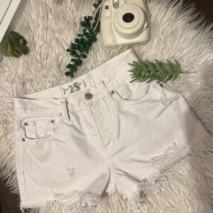 WE THE FREE DENIM WHITE JEAN SHORTS SIZE 25
